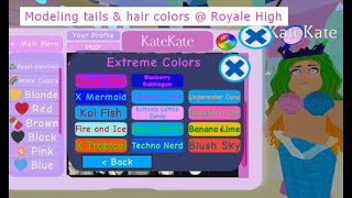 Modeling mermaid tails amp hair colors  Royal High [upl. by Marvel]