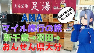 ANAマイル修行の旅 その２３ 新千歳から羽田経由の大分 [upl. by Llerdnam]