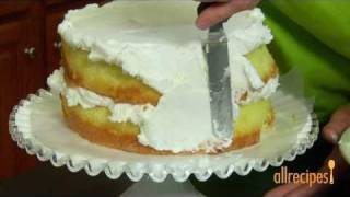 How to ice a cake video  Allrecipescouk [upl. by Odrick418]