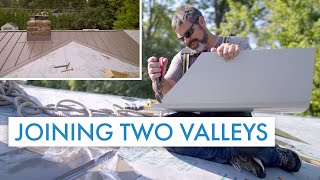 How to Join Two Valleys at the Ridge Standing Seam Metal Roofing [upl. by Garrik]