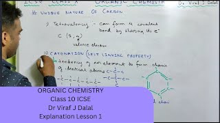 Organic Chemistry  Class 10  ICSE  Dr Viraf J Dalal  Introduction  Lesson 1 [upl. by Lem]