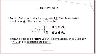 Computability CH7  Recursive and recursively enumerable sets [upl. by Eanej216]