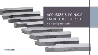 Accusize 8pc HSS Lathe Tool Bit Sets for Grooving Threading Turning and Boring [upl. by Leyes]