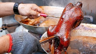 Taiwanese Street Food  CARAMEL DUCK Kaohsiung Night Market Taiwan [upl. by Ri]