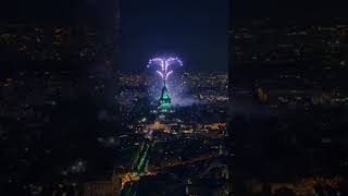 le feu dartifice à 210m de haut depuis la tour Montparnasse  14 juillet 2024 à Paris [upl. by Aennyl]