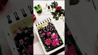 Gouache paints flowers drawing 😍✨astheticart painting artshorts [upl. by Taryne]