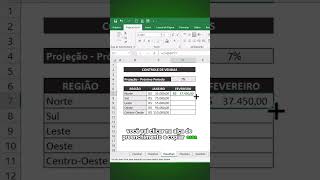 Controle de Vendas com PROJEÇÃO PERCENTUAL Meta do Mês no Excel shorts [upl. by Anelem]