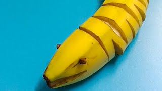 SATISFYING BANANA CUTTINGBIG SNAKE BANANA CREATION satisfyinglivestream [upl. by Asetal]