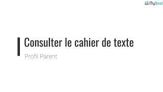 Comment consulter le cahier de texte [upl. by Lamahj]