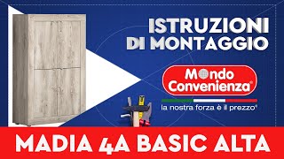 Istruzioni di montaggio Madia 4A Basic alta  MONDO CONVENIENZA [upl. by Ahsiruam]