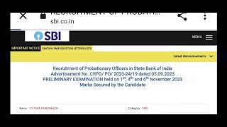 MY SBI PO Pre 2023 Result 💫🙂 [upl. by Dlaregztif]