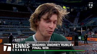 Andrey Rublev Talks About His Comeback Championship Win Over AugerAliassime  2024 Madrid Final [upl. by Tyoh590]