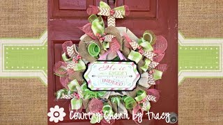 He is Risen Burlap and Mesh Wreath  How I make my Bow Hanger  How I Attach my Sign [upl. by Herrah]