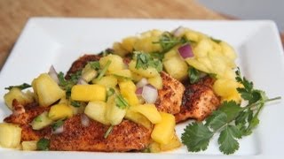 Chili Salmon w Pineapple Mango Salsa RecipeSo yum [upl. by Elsinore]