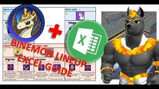 Binemon NFT Game  Lineup Guide Preview  Excel File Downloadable [upl. by Anerul384]