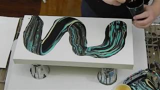 69 Acrylic Dirty Pour with Turquoise Black and Gold [upl. by Fanning506]