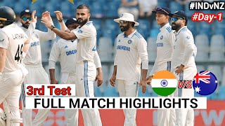 India Vs New Zealand 3rd Test Match Day1 Highlights 2024  IND Vs NZ  1st Test Match Day1 2024 [upl. by Alrick]