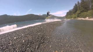 Elevation kiteboarding at Nitinat lake 2015 [upl. by Gonroff]