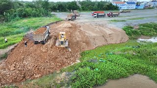 Greatest Activity dozers D60P pushed Soil with many SHACMAN delivery 25ton failloading [upl. by Gallenz770]