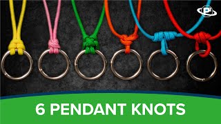 6 Pendant Knots for Paracord Lanyards and Necklaces [upl. by Yntirb]