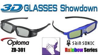 3D Glasses Review Optoma ZD301 vs SainSonic Rainbow Series 915 [upl. by Weston]