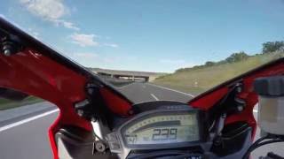 Honda CBR 1000 RR Fireblade 2012 Beschleunigung bergauf Top Speed Autobahn [upl. by Cochran]