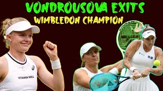 Wimbledon champion Vondrousova exits as Swiatek makes serene start [upl. by Ahsi673]