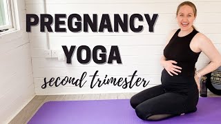 SECOND TRIMESTER PREGNANCY YOGA FLOW  20 Minute Prenatal Yoga  LEMon Yoga [upl. by Aisatna]