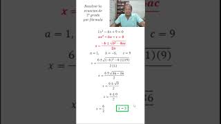 Ecuación segundo grado por fórmula 02 parte 11 matematicasfaciles algebra clases [upl. by Regine530]