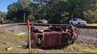 Person air lifted after car struck by Amtrak passenger train in Douglas County [upl. by Ozneral]