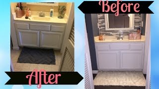 BEFORE AND AFTER DIY BATHROOM REMODEL [upl. by Delcina]