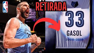 RETIRO de CAMISETA de MARC GASOL en MEMPHIS GRIZZLIES [upl. by Nnaitsirhc]