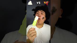 Spicy Sauce vs whipping cream Sauce  Melon Ice Cream Mukbang Funny Video shorts [upl. by Nies]