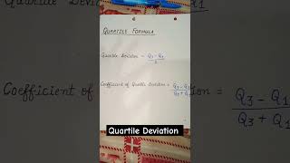 Quartile Deviation Statistics statistics [upl. by Waterer218]