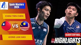 Chou Tien Chen TPE vs Leong Jun Hao MAS  QF  Spain Masters 2024 [upl. by Brocky63]