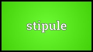 Stipule Meaning [upl. by Yentruoc]