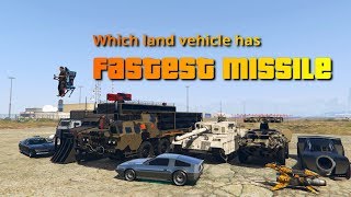 GTA V Online Which land vehicle has fastest missile  Deluxo oppressor rhino chernobog etc [upl. by Aracal326]