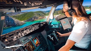 BOEING 737 Stunning LANDING IBIZA SPAIN Airport Runway 24  Cockpit View  Life Of An Airline Pilot [upl. by Ayita]