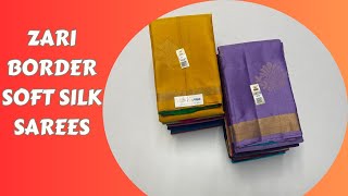 Soft silk sarees with border premium quality light weight silk sarees zari border soft silk sarees [upl. by Dagney]