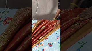 Saree pre plating and foldingsaree foldingviraltrendingytshortsMeenamma Vizag [upl. by Einalam]