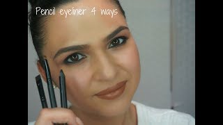 HOW TO Pencil Eyeliner 4 ways [upl. by Yadnus]