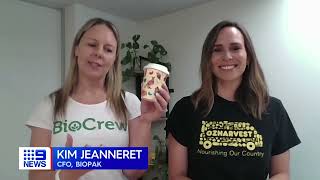 Interview with BioPaks CFO Kim amp OzHarvests Head of Impact Hally about OzHarvests Christmas Cups [upl. by Aliahs]