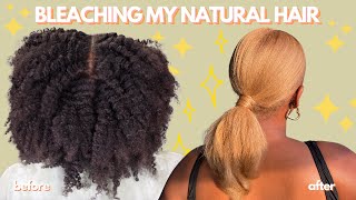 FINALLY GOING BLONDE ✨ Watch Me Transform My 4b Natural Hair no breakage  cheymuv [upl. by Stempson]