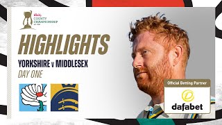 Highlights Yorkshire vs Middlesex  Day One  Bairstow shines with a century [upl. by Etiuqal]