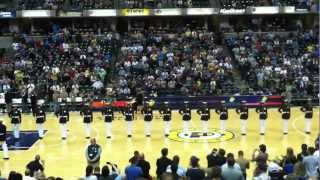 US Marine Corps Silent Drill Platoon at Pacers Halftime 41912 [upl. by Beutler444]