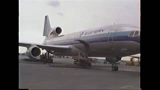 RARE Eastern Airlines Lockheed L1011 Footage Exterior Cabin Galley Flight Deck [upl. by Ahsimit]