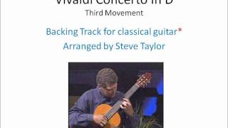 Vivaldi Concerto In D Major 3rd Movement Backing Track For Classical Guitar [upl. by Rentsch]