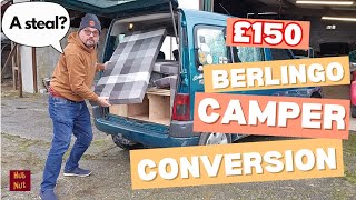 Berlingo Microcamper conversion for £150 Did I get a bargain Boot jump time [upl. by Nnylesor]