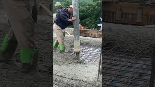 concrete pouring house construction  Builder Vietnambuilder concreting shots [upl. by Enilemme]