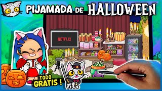 🎃 Cómo DECORAR una PIJAMADA de HALLOWEEN con TODO GRATIS en Avatar World 👻✨ [upl. by Rolecnahc]